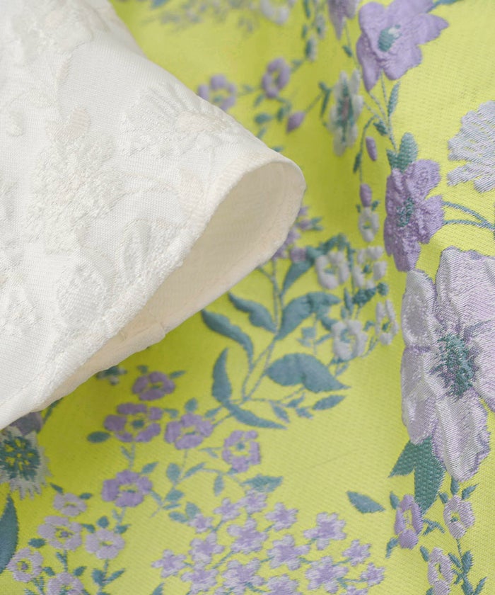 ボトムス/スカート/フレア/ロング/ジャガード/花柄/フラワーモチーフ/凹凸/大人/可愛い/上品