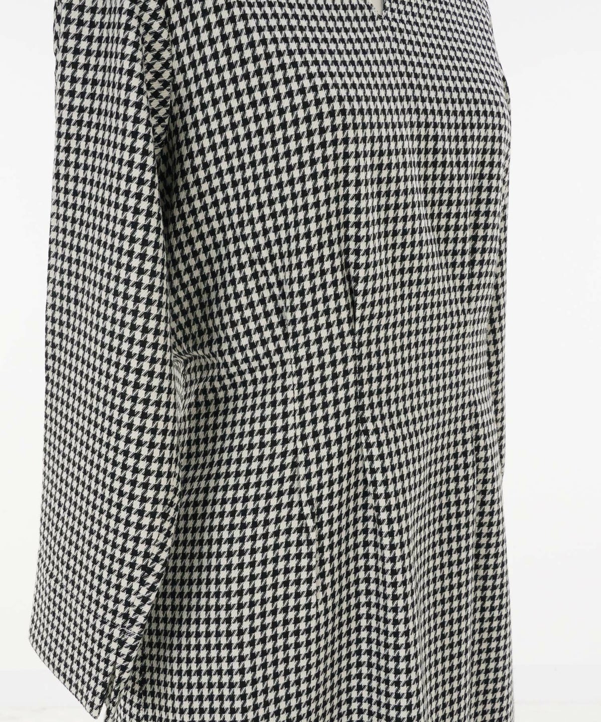 セレクト/ワンピース/千鳥格子/柄/モノトーン/スキッパー/長袖/ブラック/フリー/F/秋/冬/春/可愛い/かわいい/華やか/大人/上品/