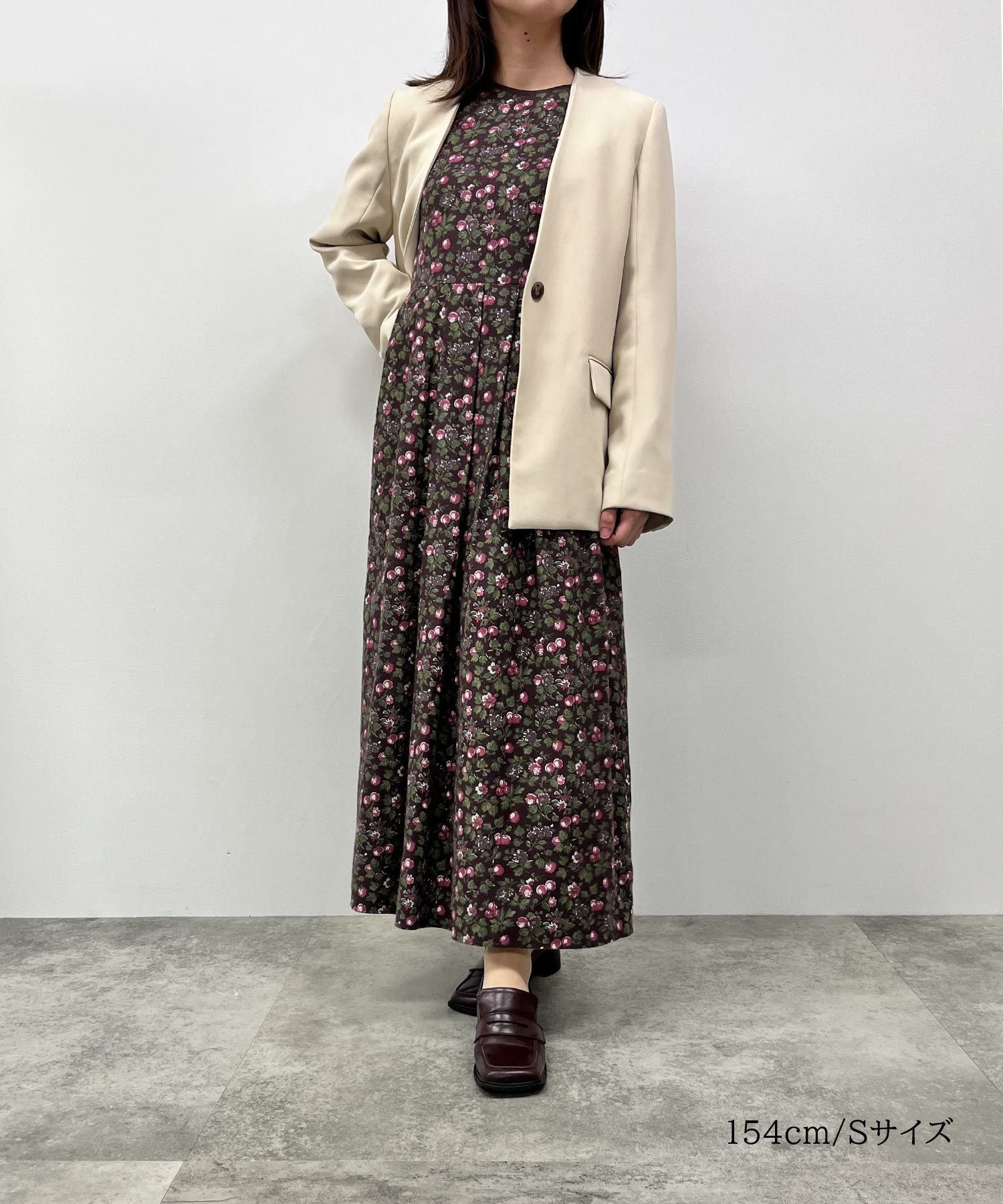 木の実 モチーフ リバティ プリント ワンピース HUIT 全3色｜hit341