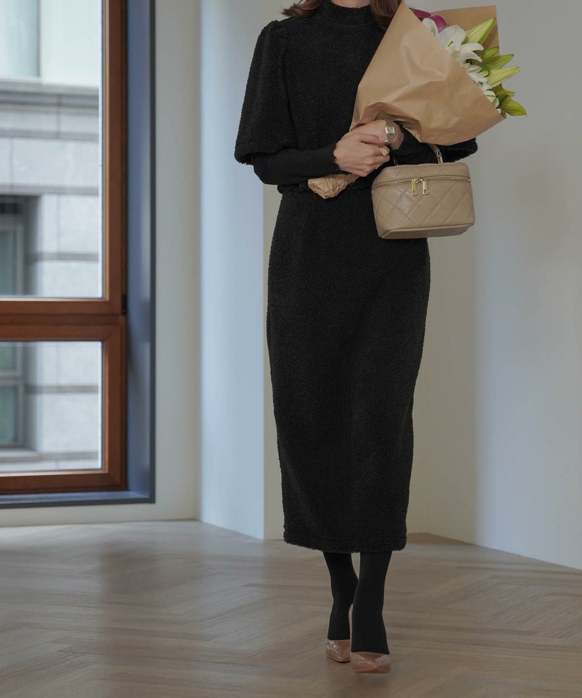 レディース/トップス/シアー/チュール/トレンド/長袖/春/秋/冬/アイボリー/グレー/ブラック