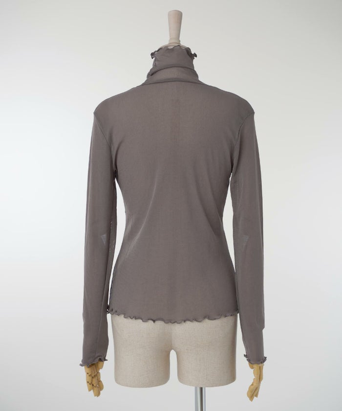 レディース/トップス/シアー/チュール/トレンド/長袖/春/秋/冬/アイボリー/グレー/ブラック