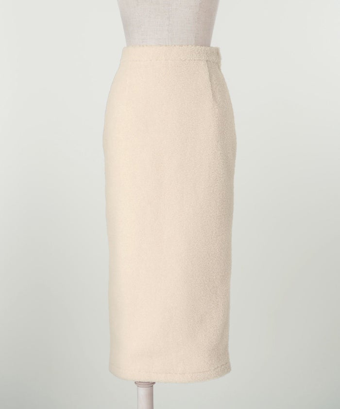 レディース/スカート/ボア/プードル/トレンド/セットアップ/ペンシル/Iライン/秋/冬/アイボリー/モカ/ブラック