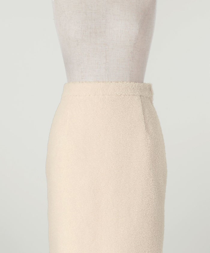 レディース/スカート/ボア/プードル/トレンド/セットアップ/ペンシル/Iライン/秋/冬/アイボリー/モカ/ブラック