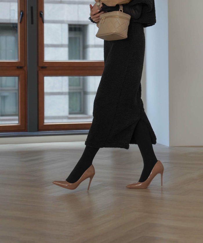 レディース/スカート/ボア/プードル/トレンド/セットアップ/ペンシル/Iライン/秋/冬/アイボリー/モカ/ブラック