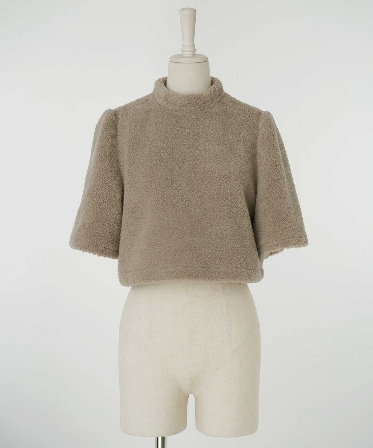 レディース/トップス/ボア/プードル/トレンド/セットアップ/ショート丈/五分袖/春/秋/冬/アイボリー/モカ/ブラック