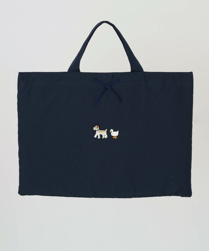 レディース/キッズ/バッグ/レッスンバッグ/ワッペン/刺繍/春/夏/秋/冬/ネイビー