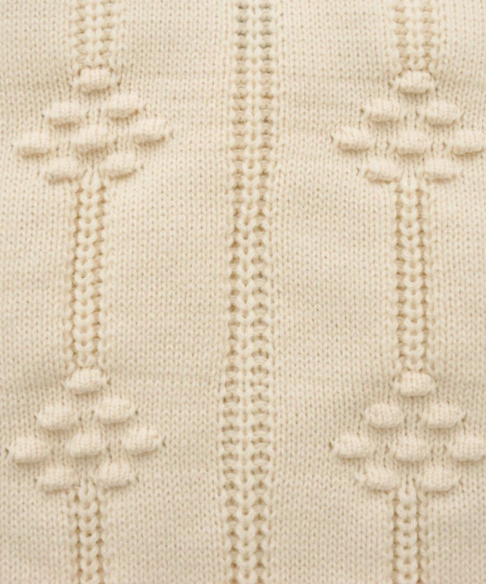 レディース/トップス/ニット/ハーフジップ/ファスナー/襟/花柄/編地/柄/ミドルゲージ/ケーブル/あたたか/秋/冬/袖/長袖/クリスマス/デート/エレガント/カジュアル/アイボリー/チャコール/モカ/ココア/ブラウン/ピンク/ブルーグレー