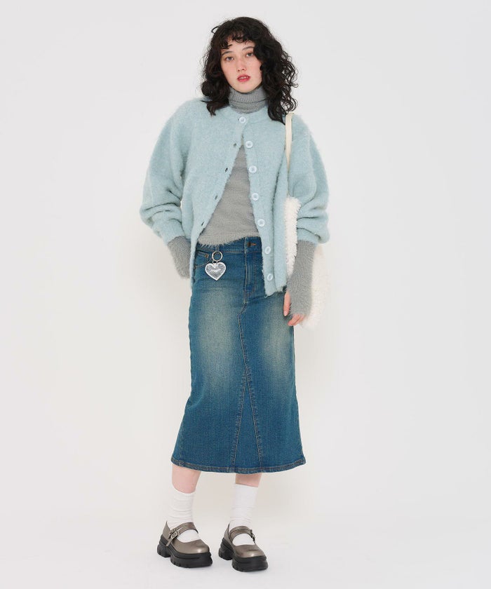 カーディガン/起毛/オーバーサイズ/ピンク/ライトブルー