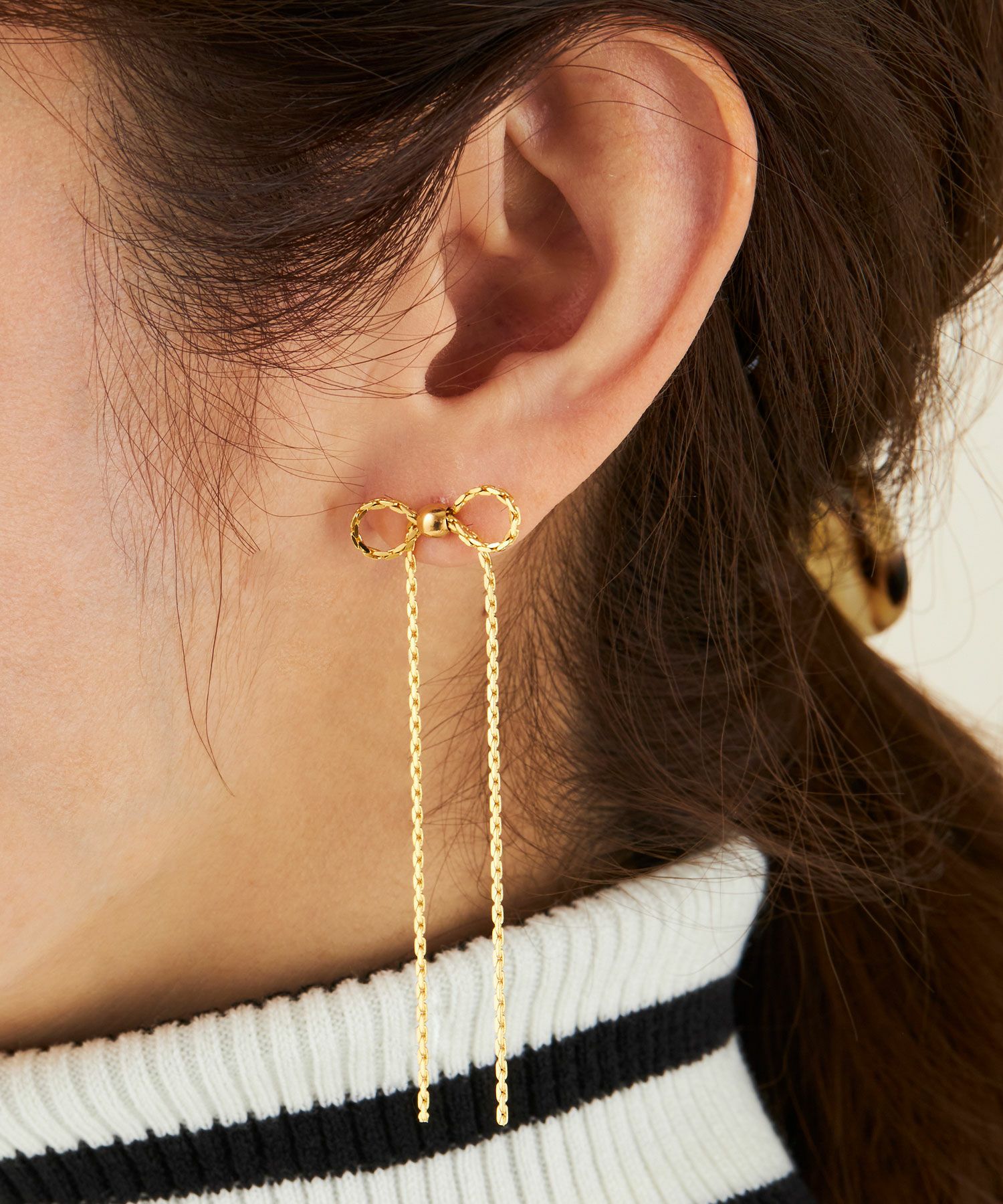 ロング リボン ピアス イヤリング Long Ribbon Pierce Earring （Liala