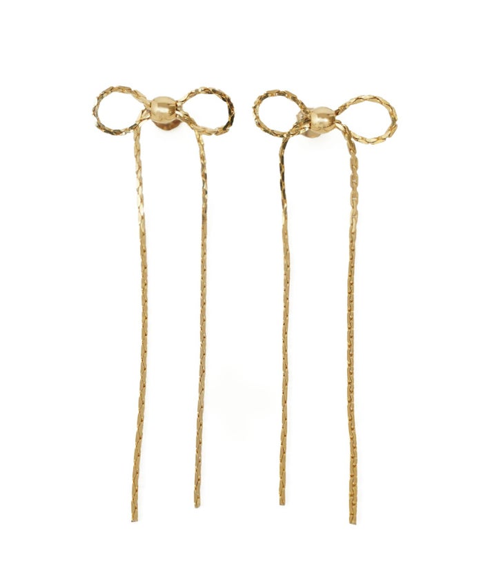 ロング リボン ピアス イヤリング Long Ribbon Pierce Earring