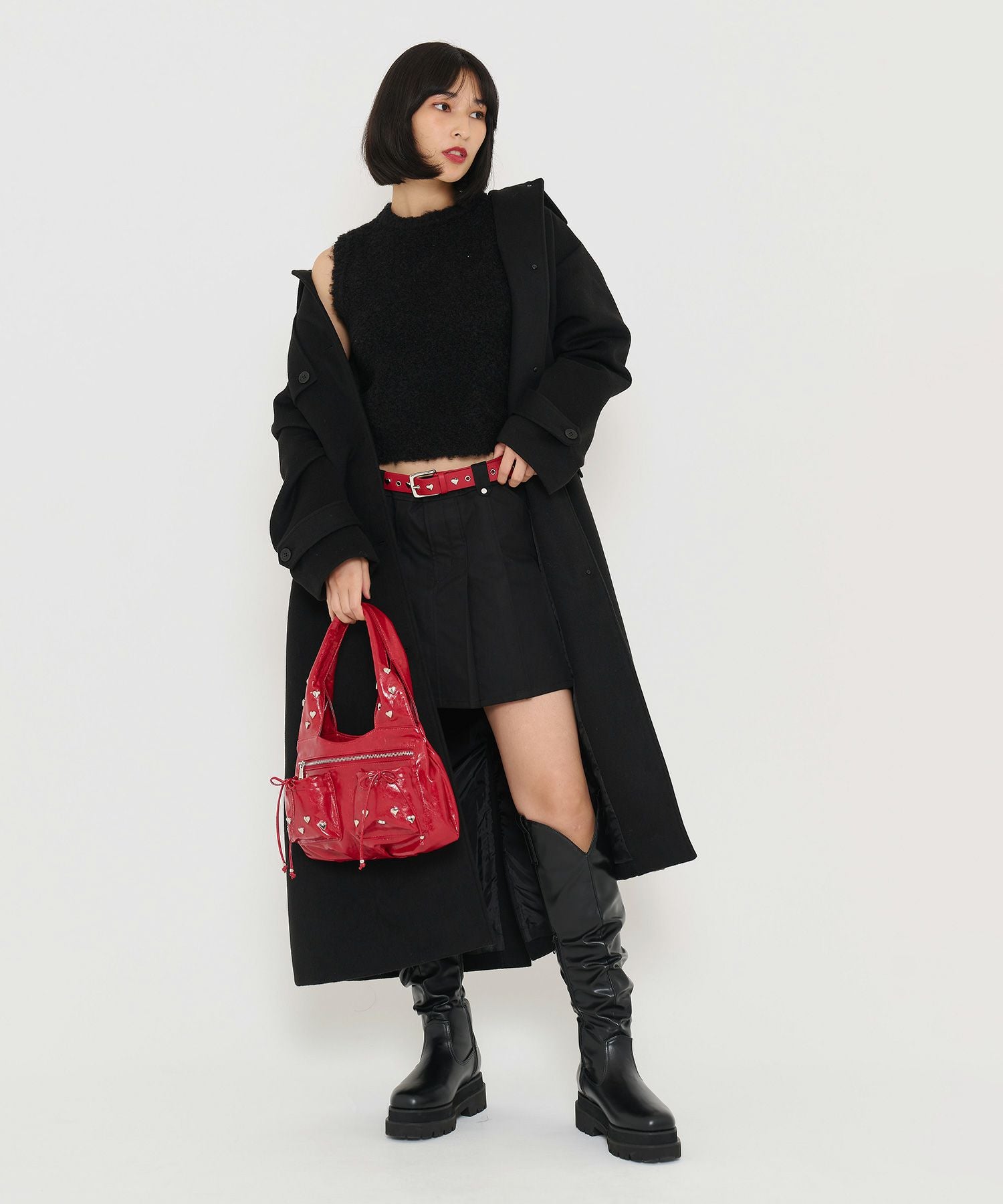 Special-Price-SALE ウールライク スタンドカラーロングコート TINA