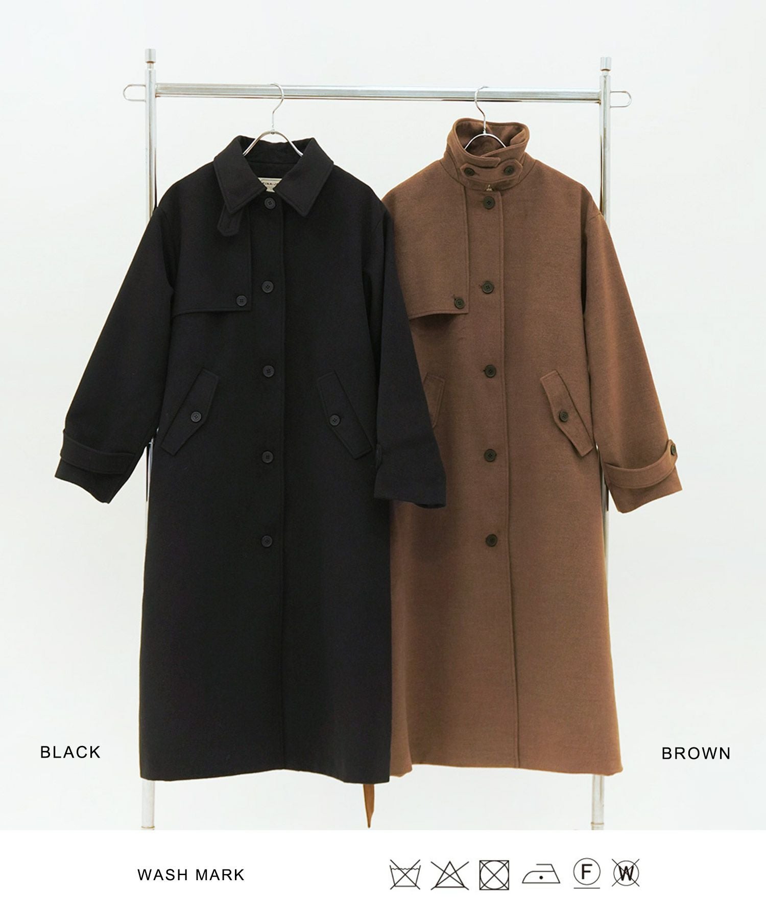 Special-Price-SALE ウールライク スタンドカラーロングコート TINA