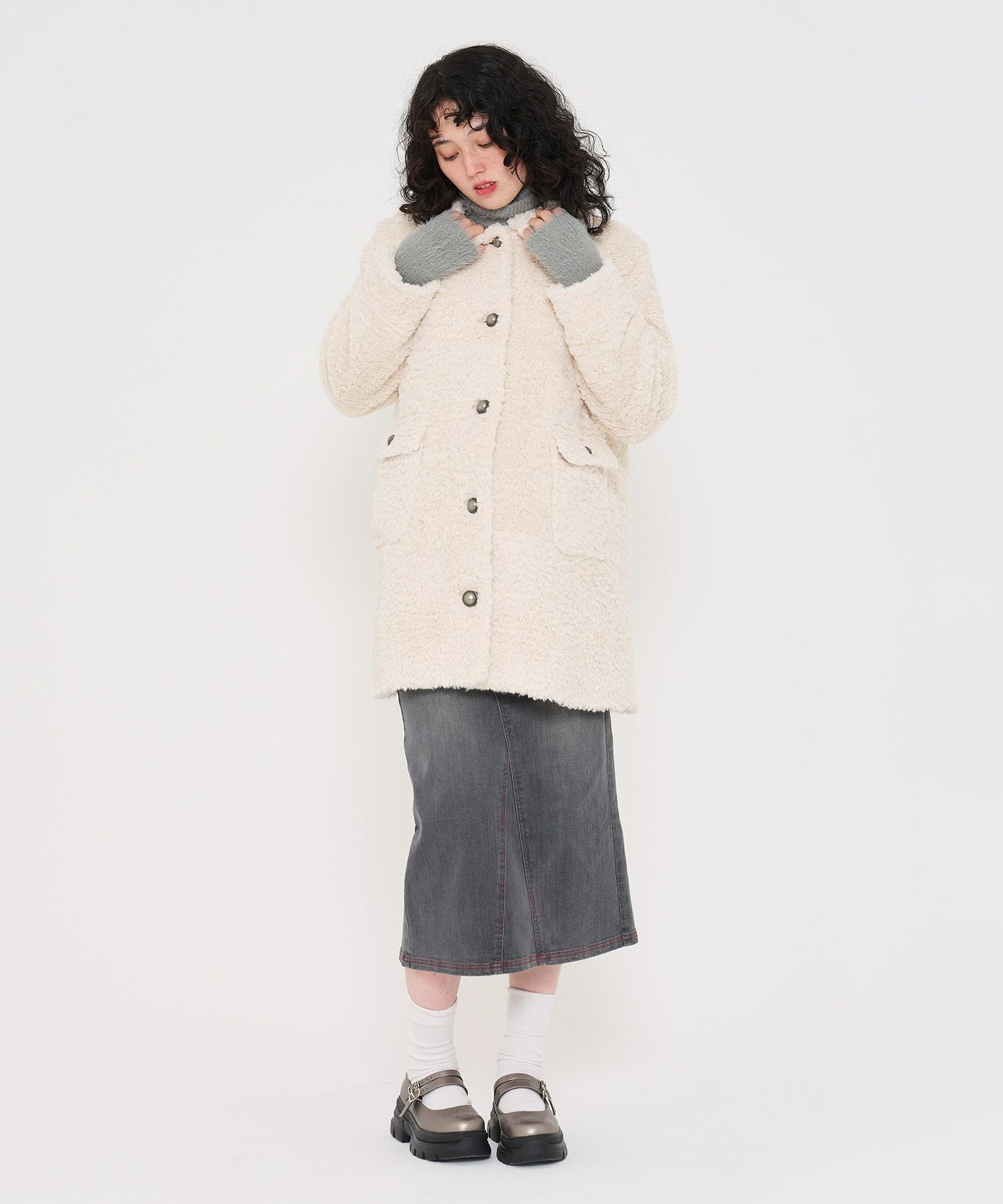 フェイクファー Aラインコート TINA：JOJUN 全1色｜tnj141-0741【1】