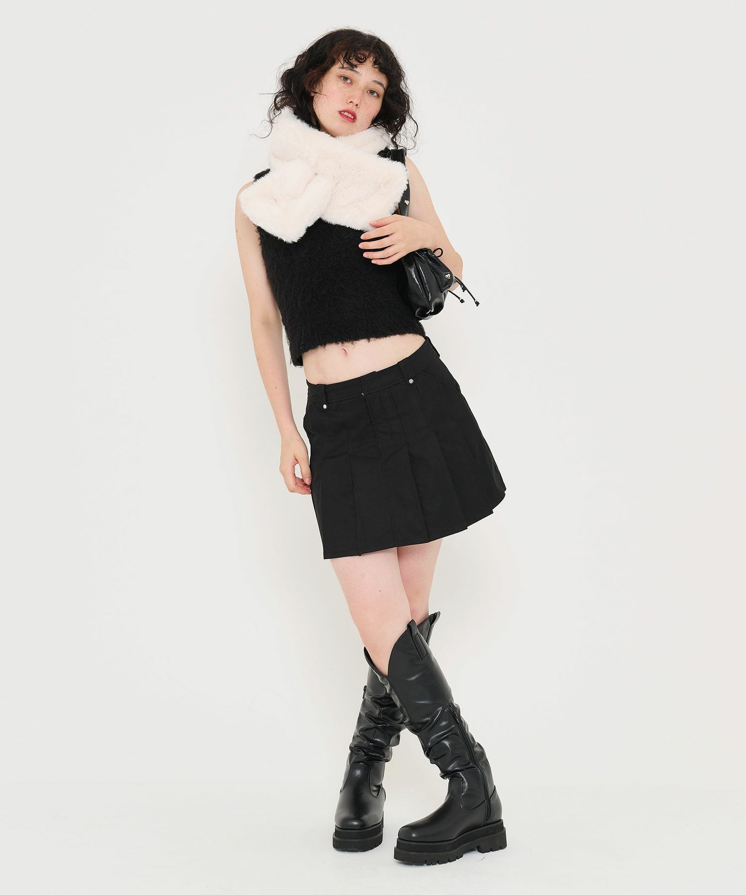 プリーツ ミニスカート TINA：JOJUN 全3色｜tnj641-0742【1】