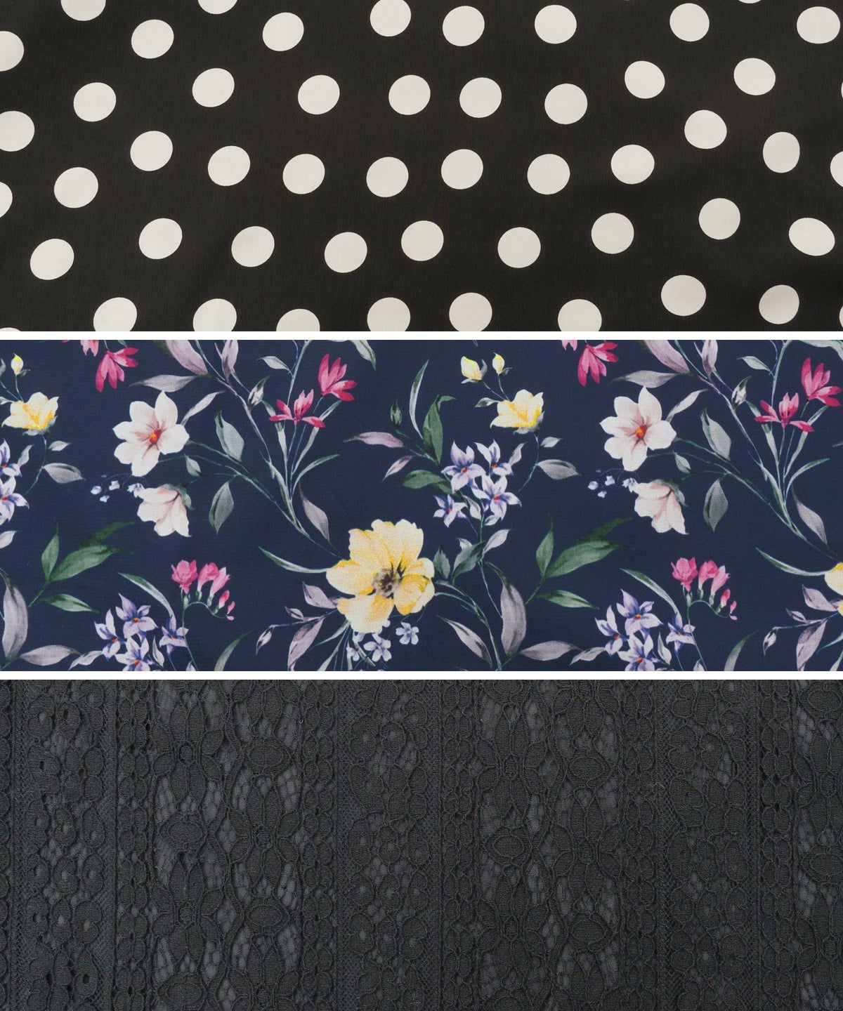 ワンピース/ドッキング/無地/プリント/花柄/フラワー/レース/フレア/ノースリーブ/ミックス/ネイビー/ブラック/黒/S/M/春/秋/冬/可愛い/かわいい/華やか/大人/上品/