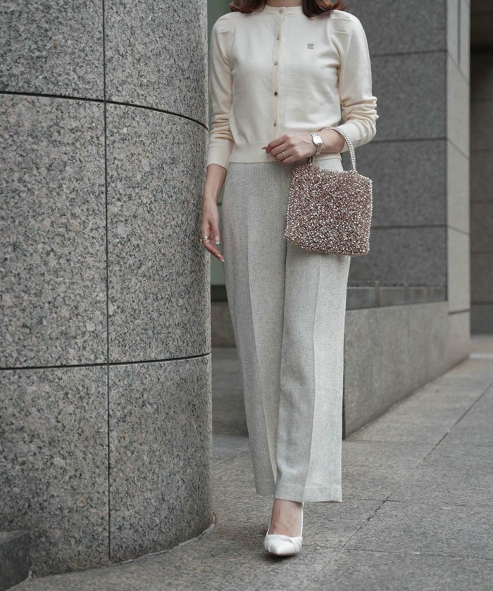 レディース/トップス/ニット/カーディガン/ワッペン/チェリー/春/秋/冬/長袖/アイボリー/ピンク/ブラック/S/M