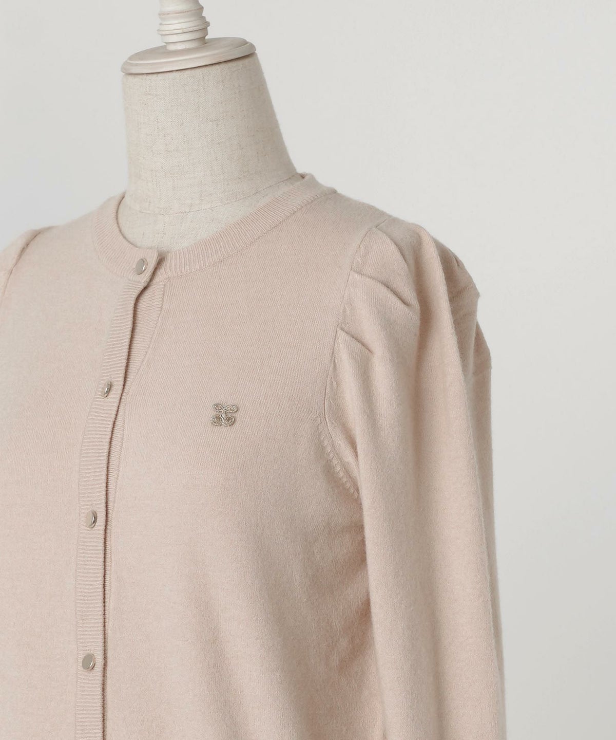 レディース/トップス/ニット/カーディガン/ワッペン/チェリー/春/秋/冬/長袖/アイボリー/ピンク/ブラック/S/M