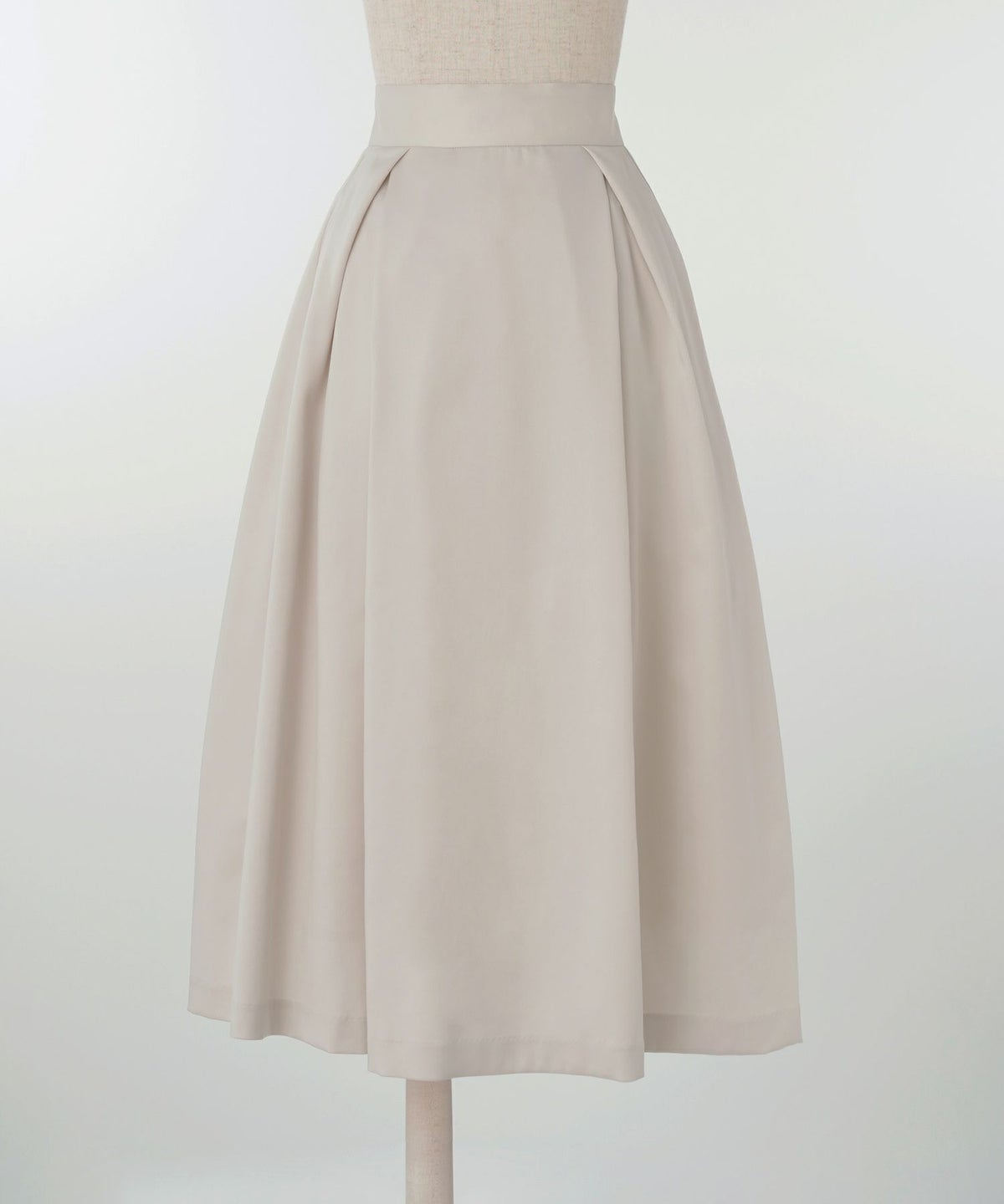 スカート/フレアシルエット/マットサテン/微光沢/ロングスカート/秋/冬/ホリデー/アイボリー/ピンクベージュ/レッド