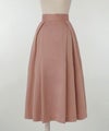 スカート/フレアシルエット/マットサテン/微光沢/ロングスカート/秋/冬/ホリデー/アイボリー/ピンクベージュ/レッド