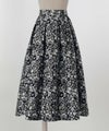 レディース/スカート/ボトムス/フレア/タック/ジャガード/小花柄/春/夏/秋/冬/グレー/ネイビー
