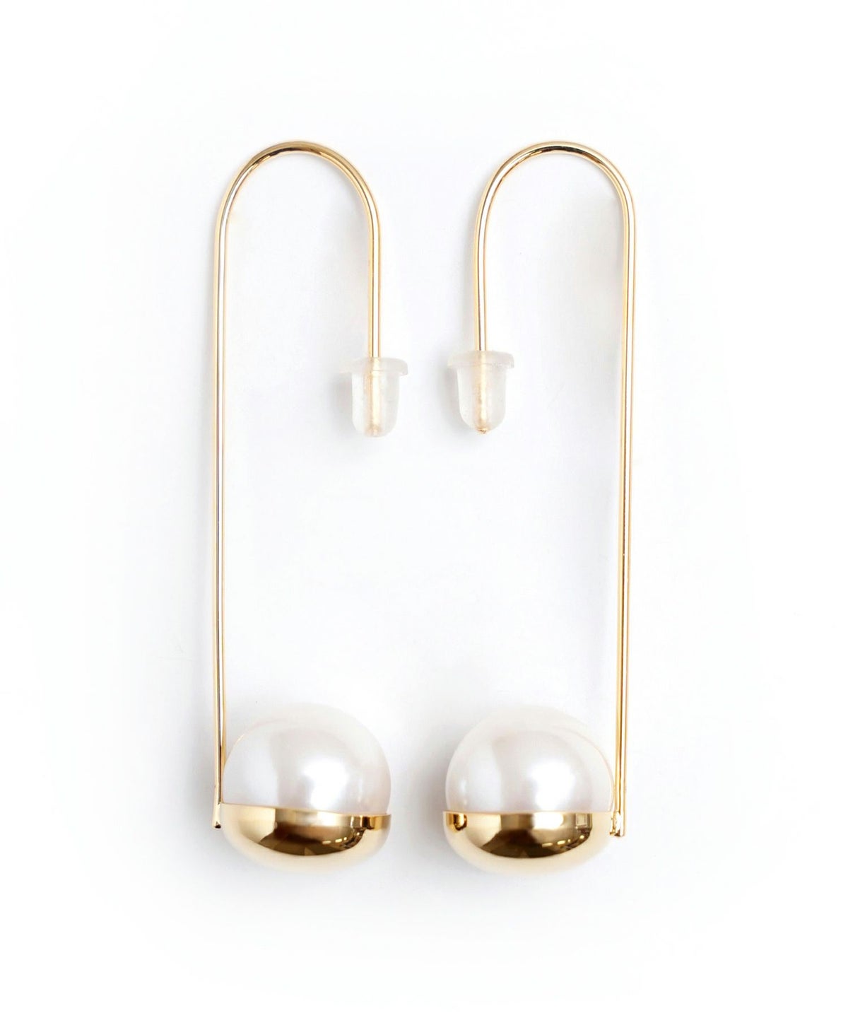 スクープ パール ピアス Scoop Pearl Pierce 真鍮 プラパール ゴールド シンプル カジュアル スクープ パール ピアス Scoop Pearl Pierce （Liala）