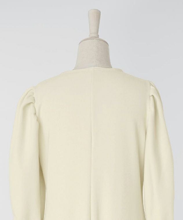 レディース/ワンピース/ボンバーヒート/パワーショルダー/マーメイドシルエット/長袖/ロング丈/秋/冬/チャコール/ライトグレー/ブラック