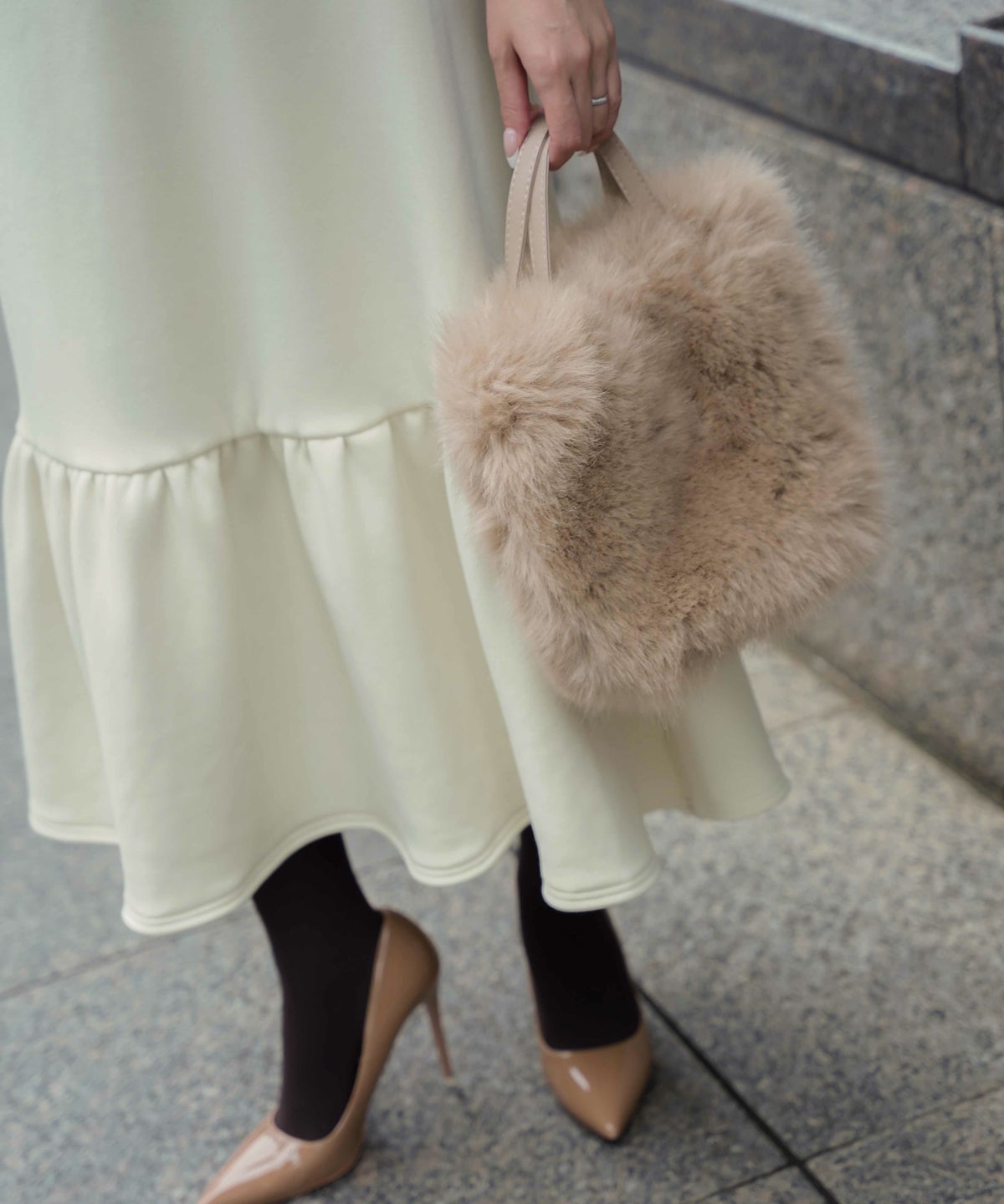 レディース/ワンピース/ボンバーヒート/パワーショルダー/マーメイドシルエット/長袖/ロング丈/秋/冬/チャコール/ライトグレー/ブラック