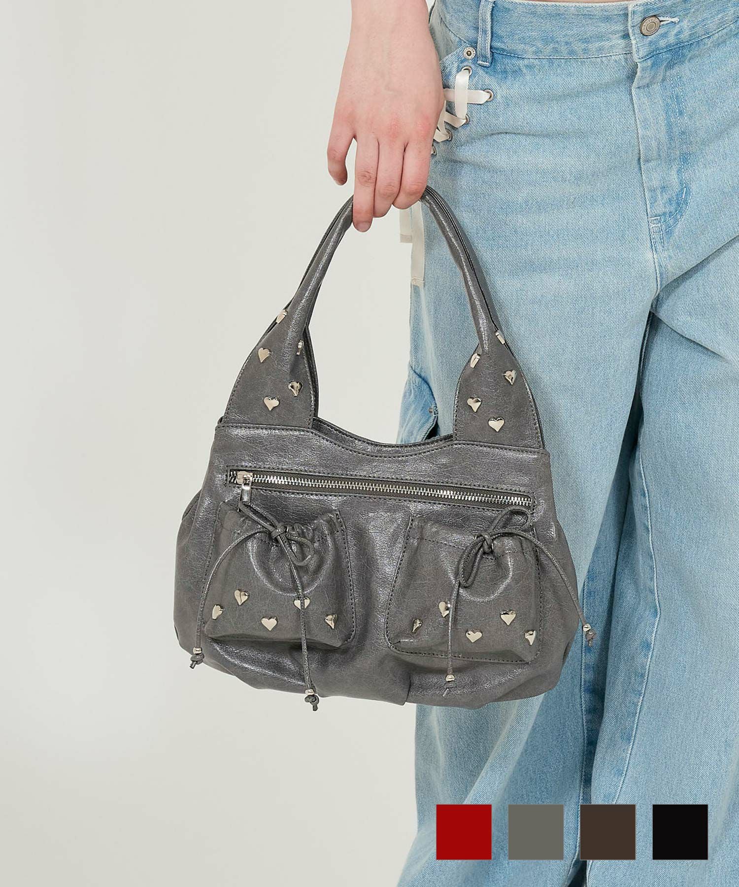 ハートスタッズ バッグ TINA：JOJUN 全4色｜tnj942-0744【8】