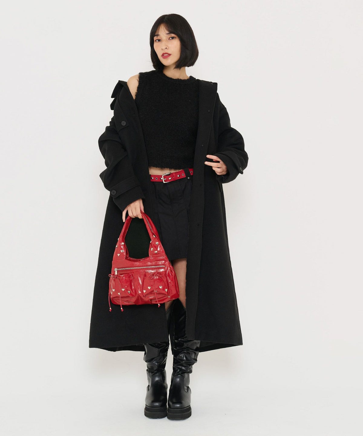 グッズ/小物/バッグ/ハンドバッグ/ブラック/レッド