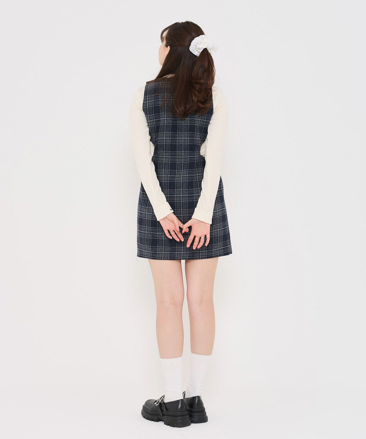 ワンピース/ミニ丈/チェック/ジャンスカ