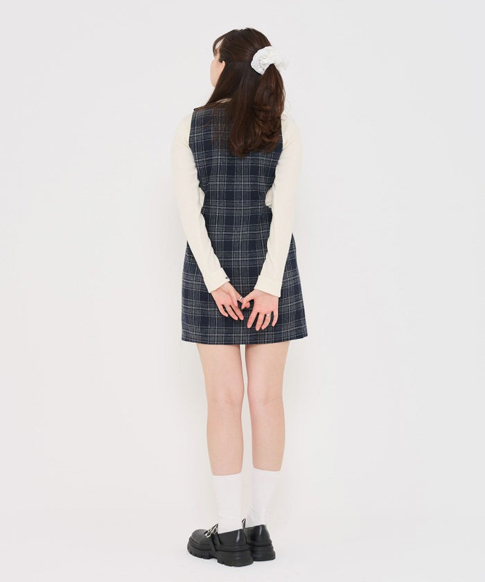 ワンピース/ミニ丈/チェック/ジャンスカ