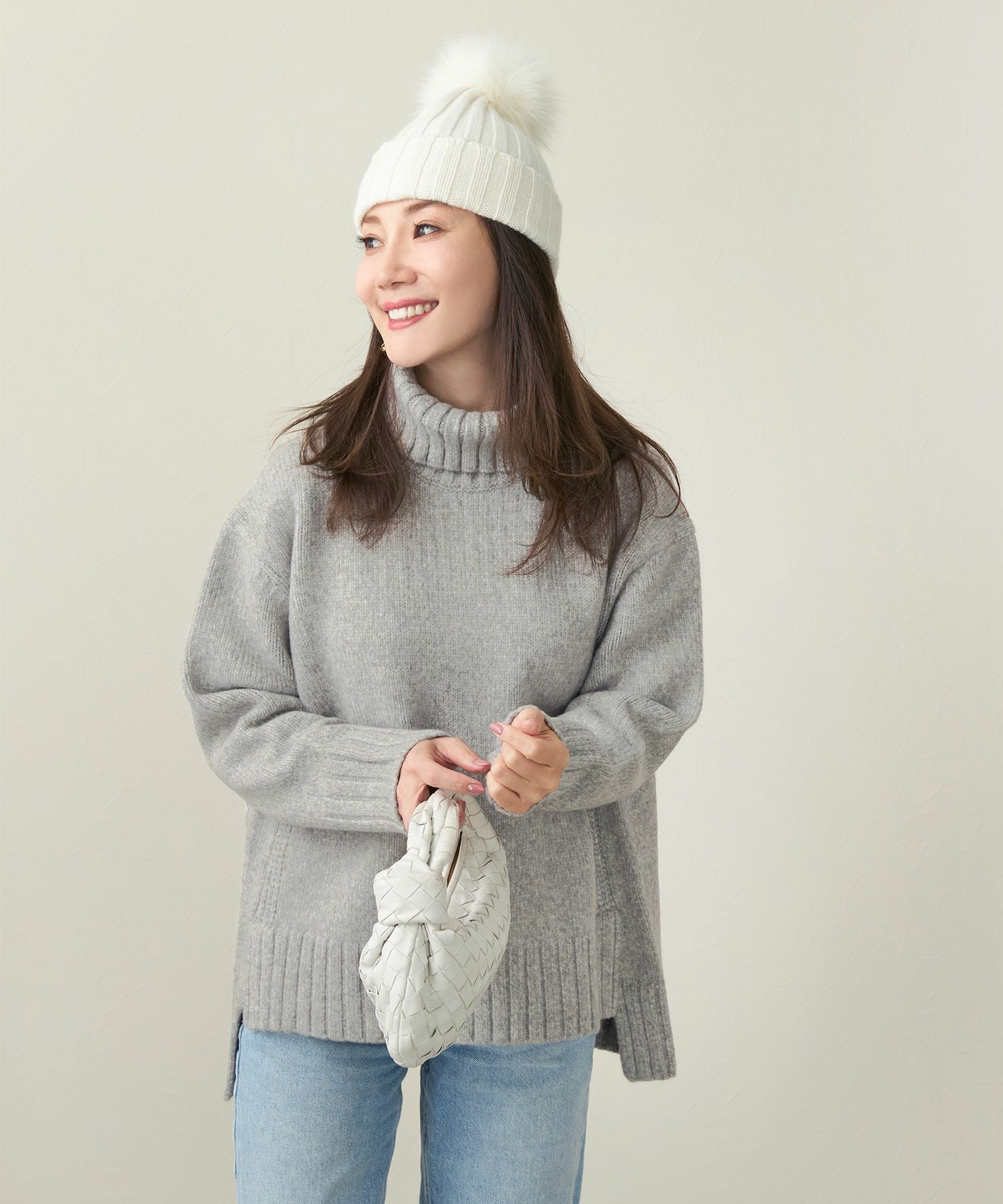 襟裏スリット ざっくり タートル ニット Liala×PG 全3色｜lpg441-1852