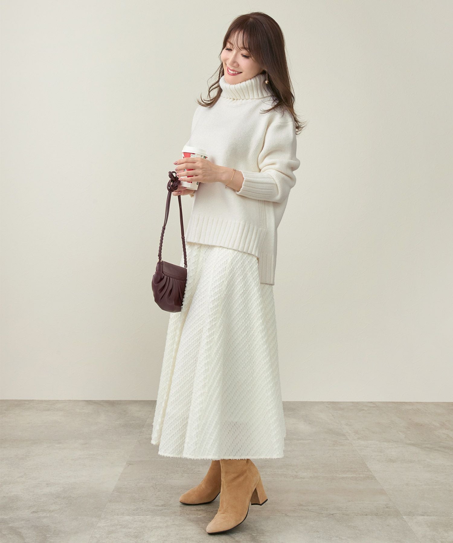 襟裏スリット ざっくり タートル ニット Liala×PG 全3色｜lpg441-1852