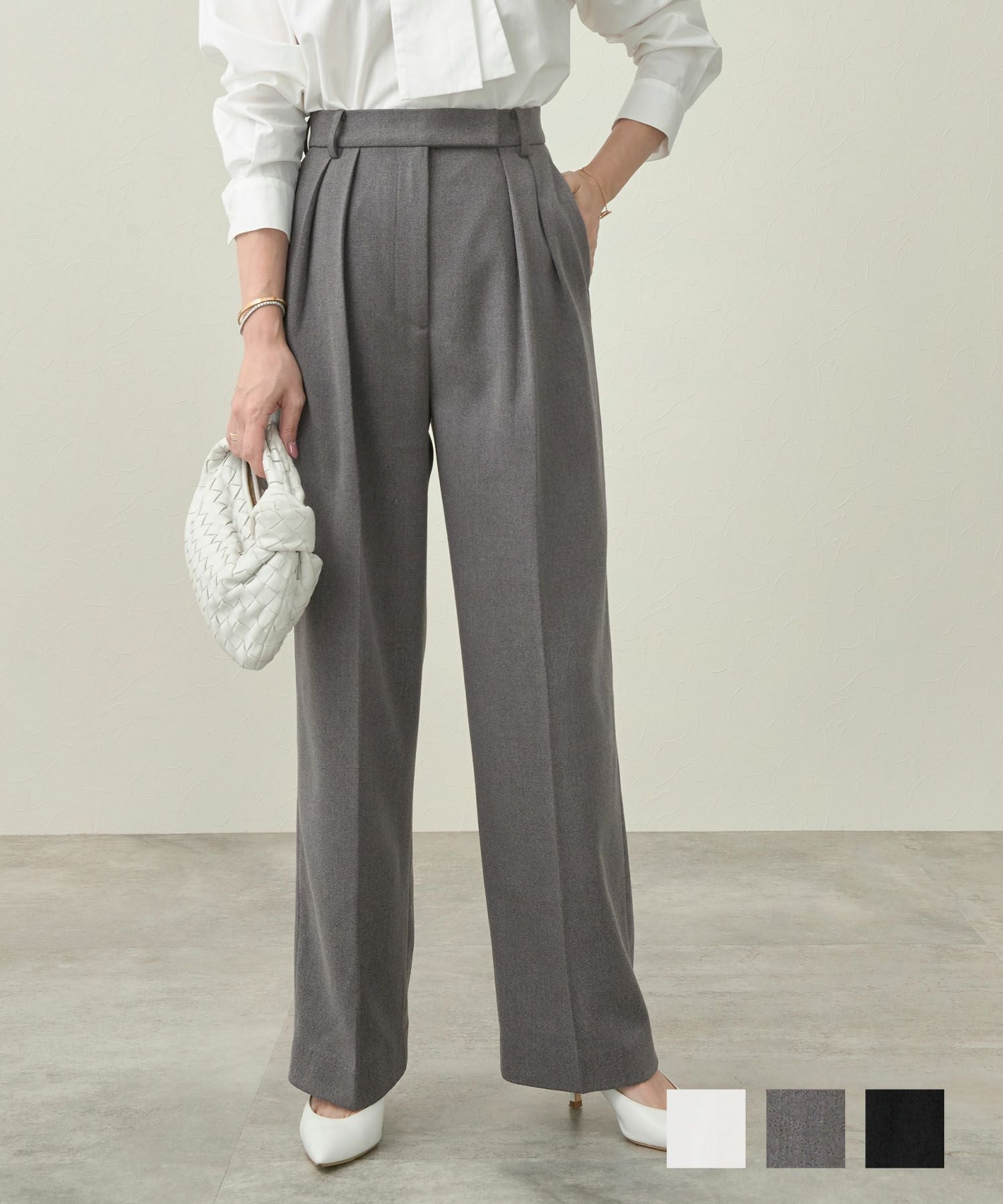 CLEARANCE-SALE タック ワイド パンツ Liala×PG 全3色｜lpg741-1855【2