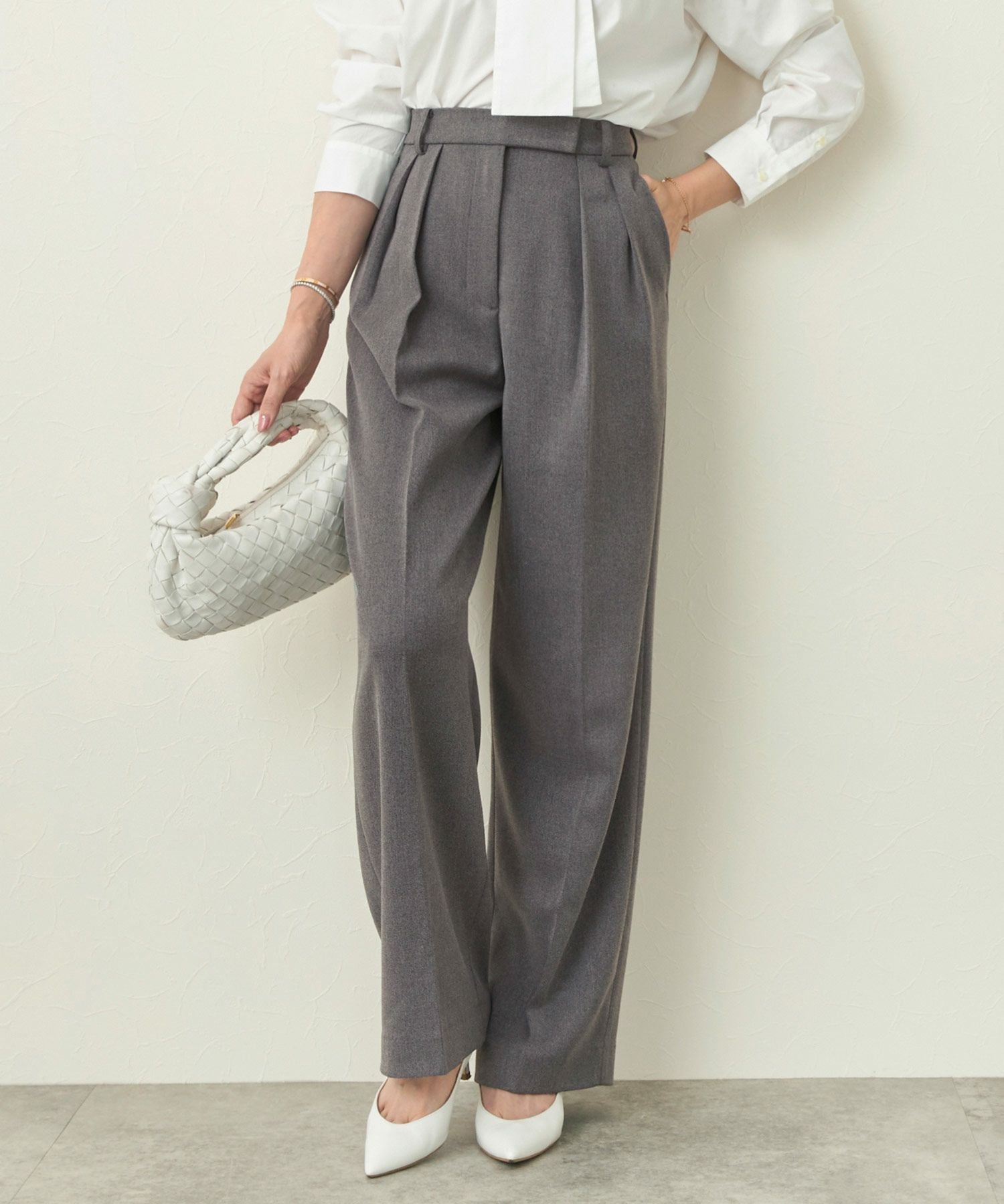 タック ワイド パンツ Liala×PG