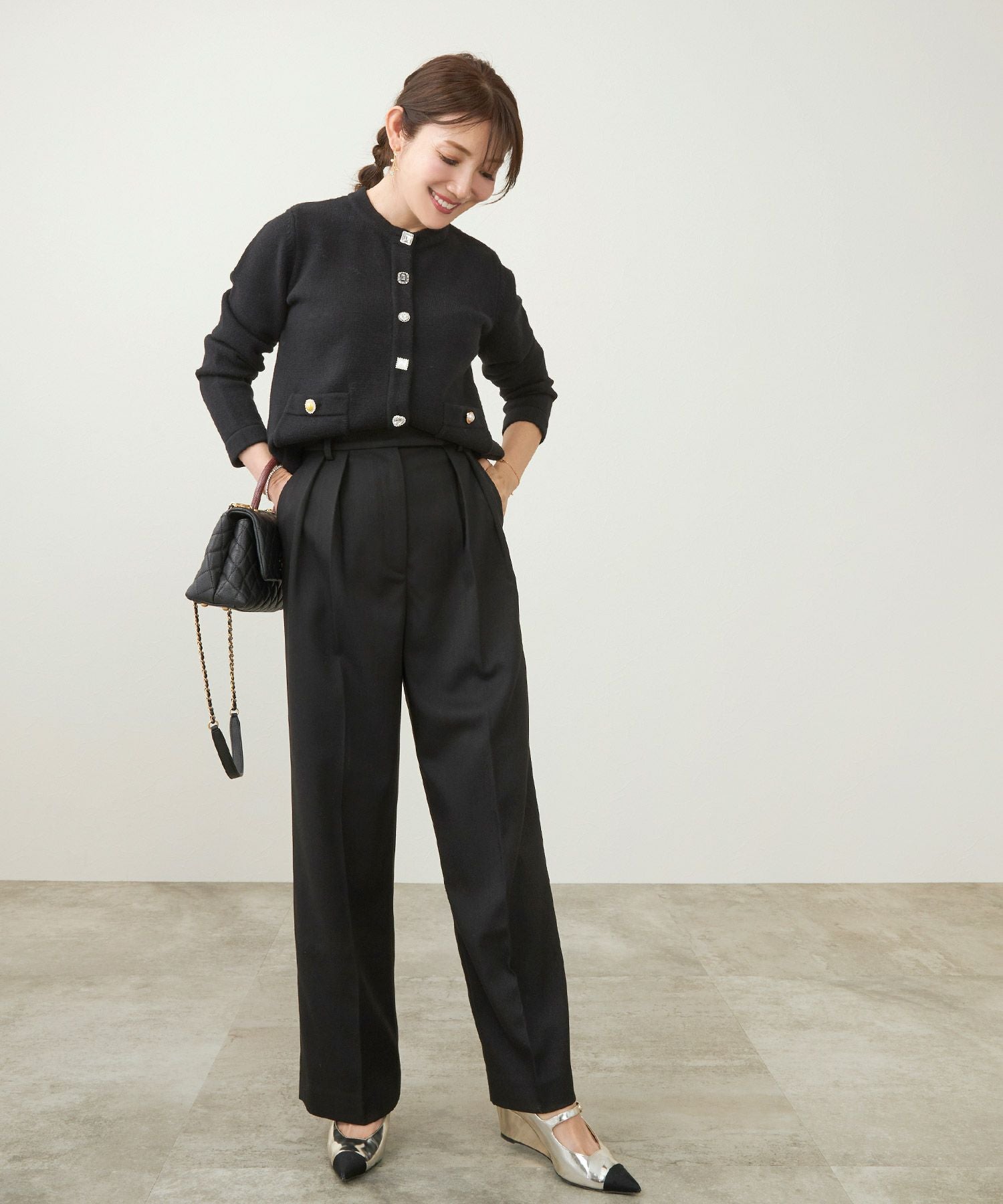 Occasion-SALE タック ワイド パンツ Liala×PG 全3色｜lpg741-1855【2