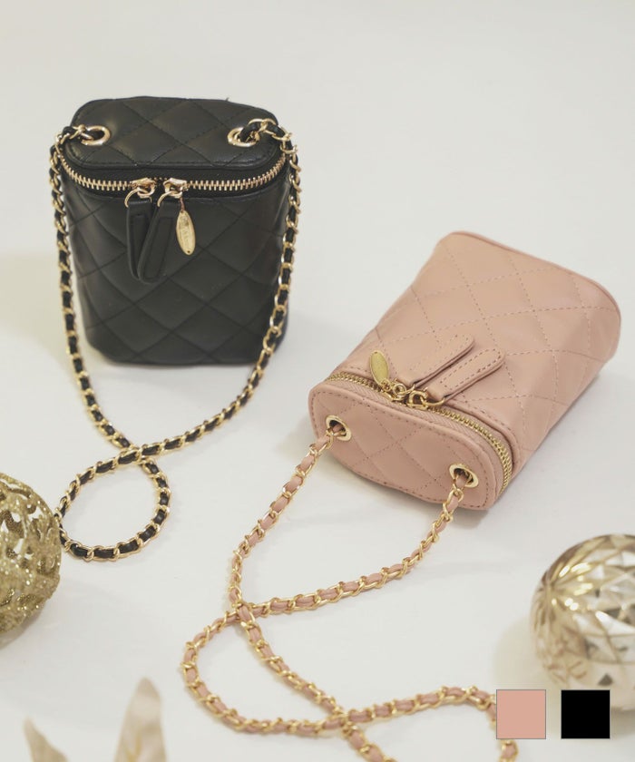 セレクト バッグ ミニ キルティング チェーン 斜め掛け アクセサリー 上品 大人 キルティング バケット バッグ Prima Scherrer