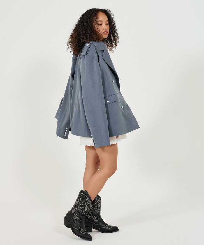 ジャケット/アウター/ダブルブレストジャケット/オーバーサイズ