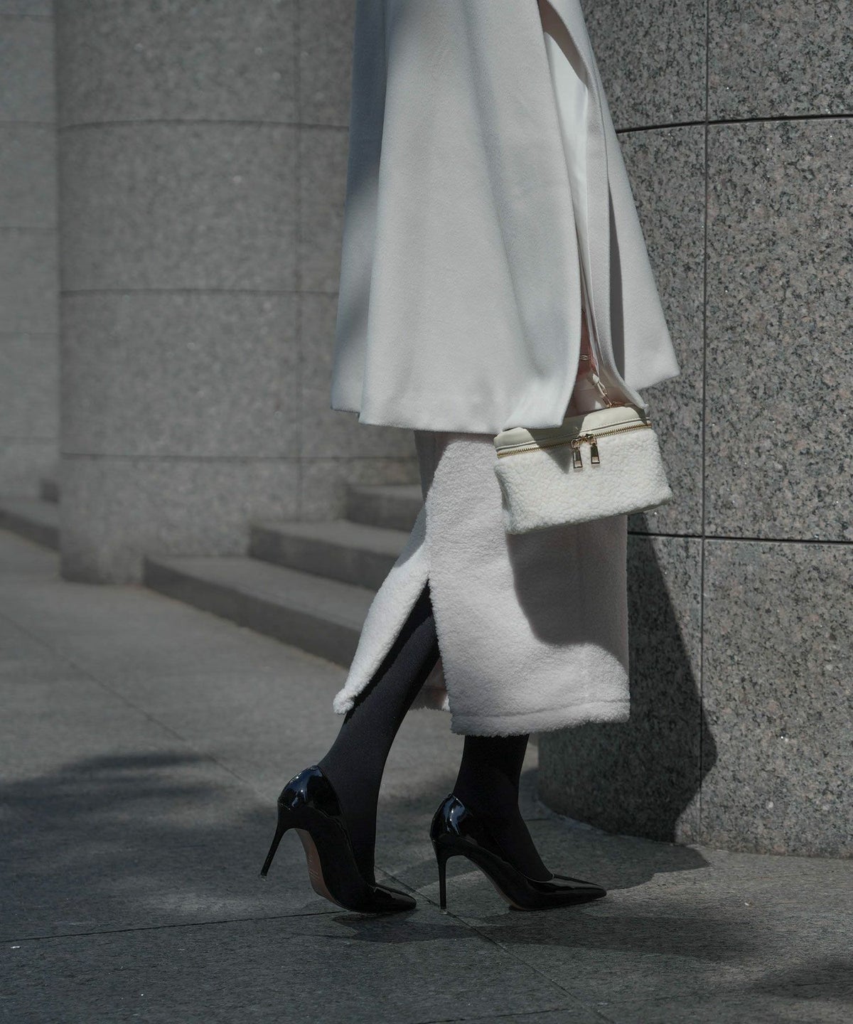 バッグ/ショルダー/ボア/バニティ/ポーチ/コンパクト/秋/冬/アイボリー/モカ/ブラック