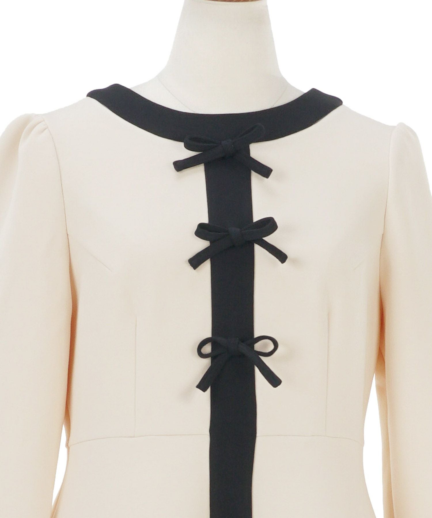 フロントリボン バイカラー フレア ワンピース Prima Scherrer 全4色