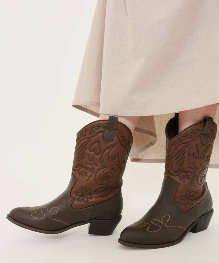 靴/ブーツ/シューズ/ウエスタンブーツ/刺繍