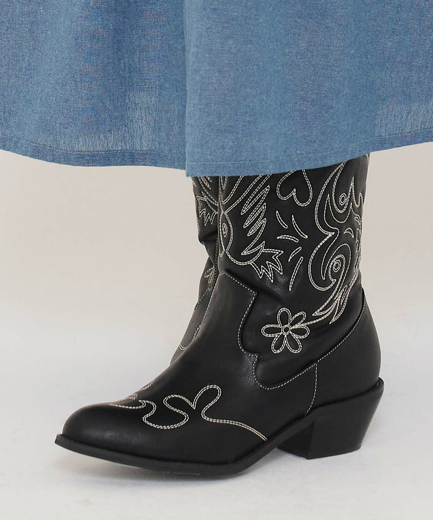 オリジナル刺繍 ウエスタンブーツ TINA：JOJUN 全2色｜tnj913-0785【3】