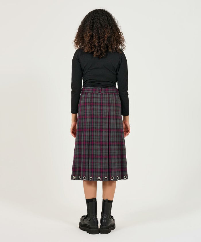 ボトムス/スカート/ミディ丈/プリーツスカート/チェック柄