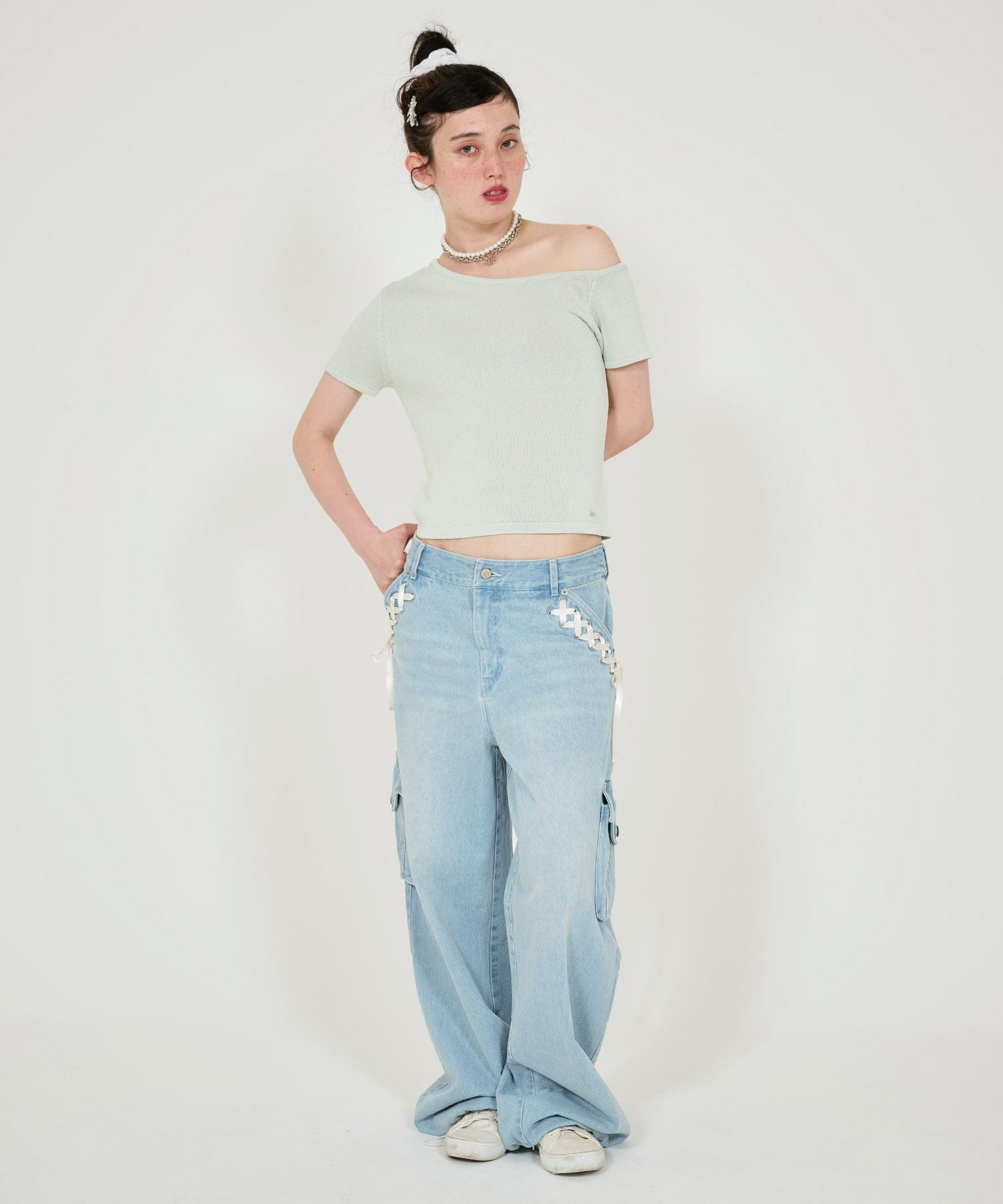 ウエストリボン デニムパンツ TINA：JOJUN 全3色｜tnj711-0756【8】