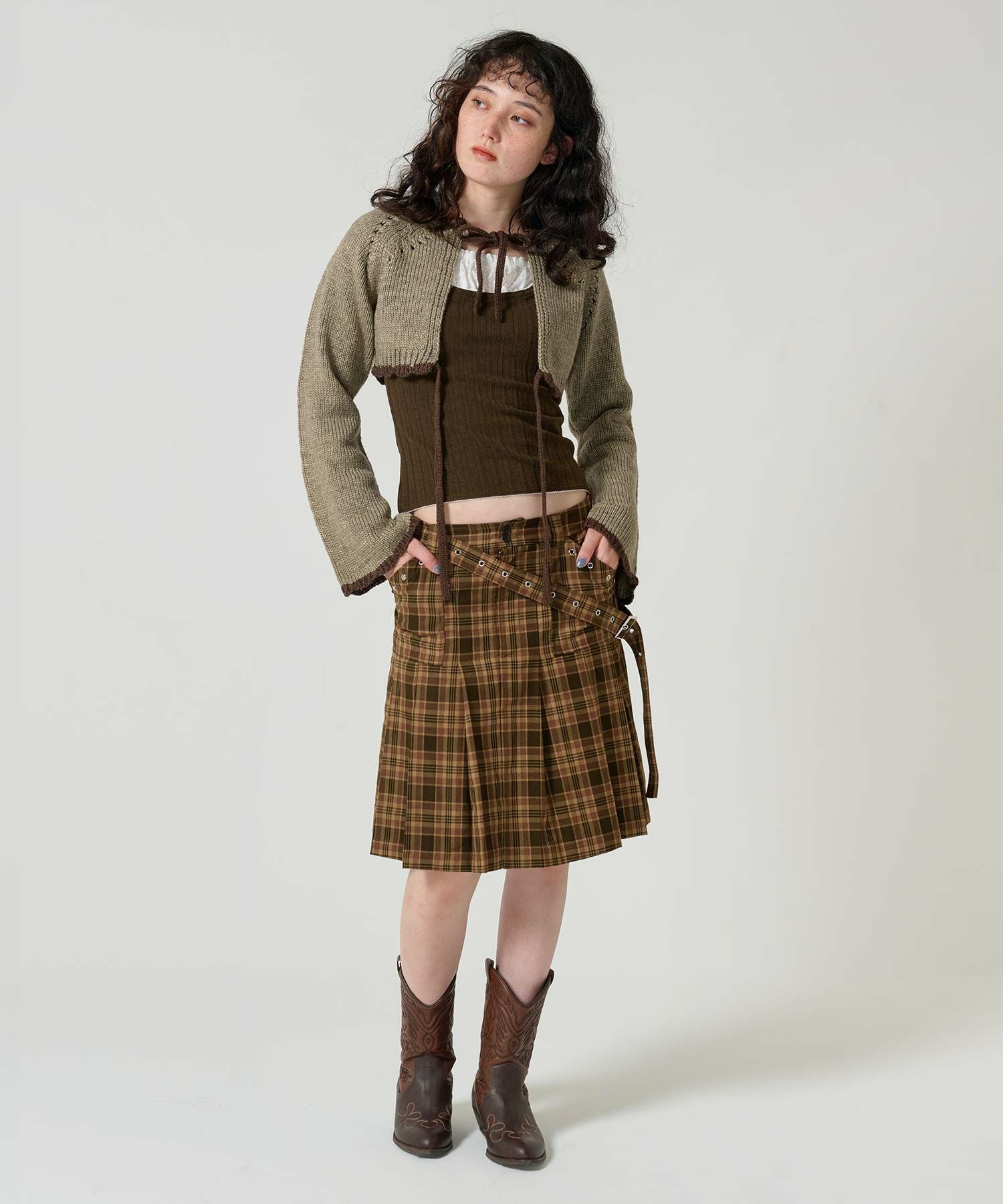 FINAL-SALE 配色リボン ニットボレロ TINA：JOJUN 全3色｜tnj441-0794【2】