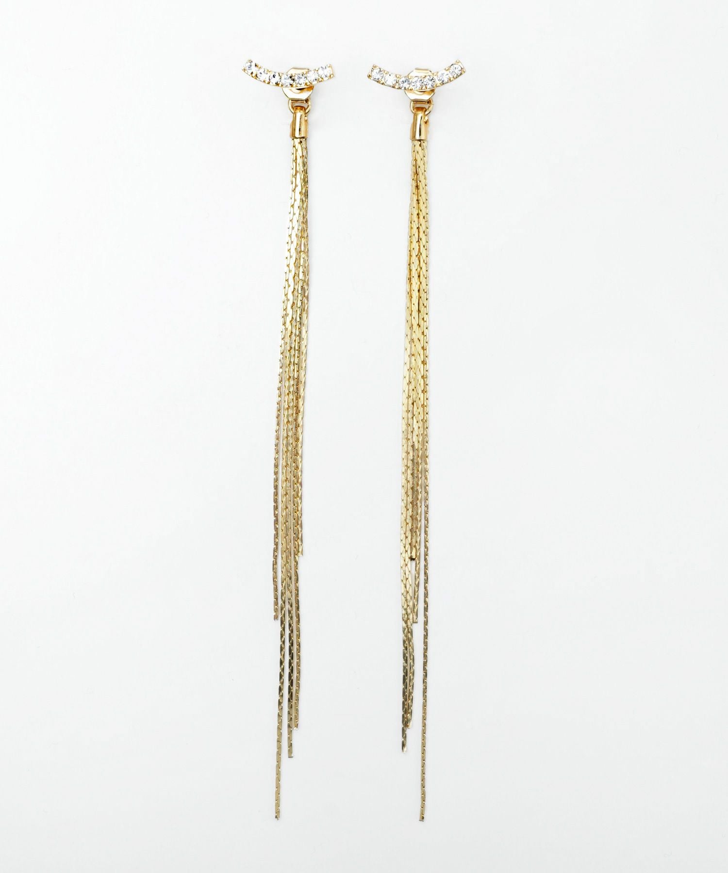 クリスタル ロングチェーン ピアス Crystal Longchain Pierce （Liala
