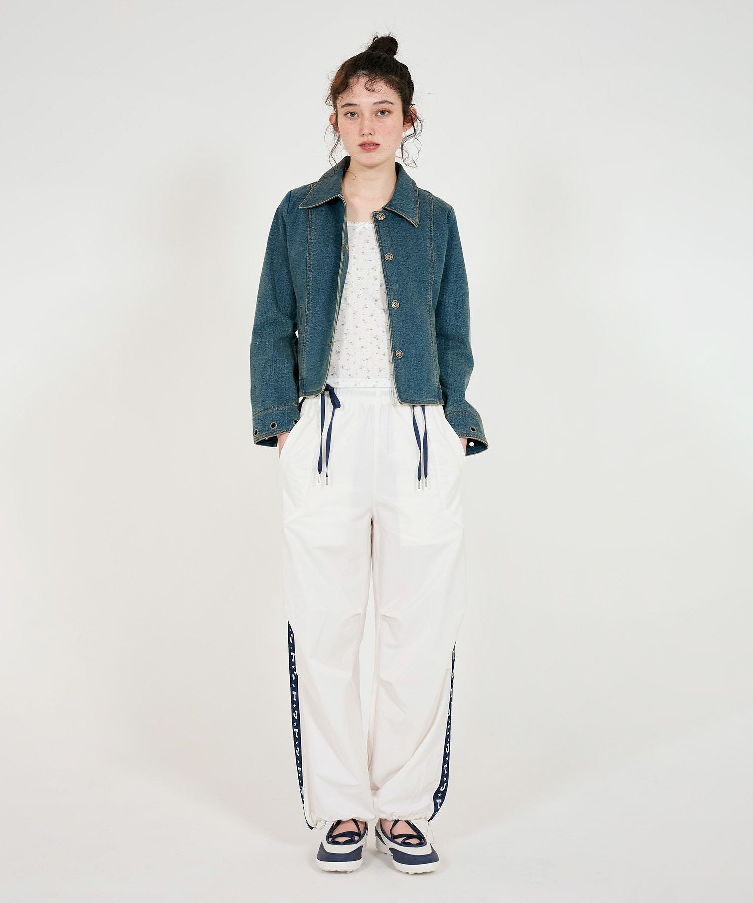 Special-Price-SALE ダブルリボン ナイロンパンツ TINA：JOJUN 全2色