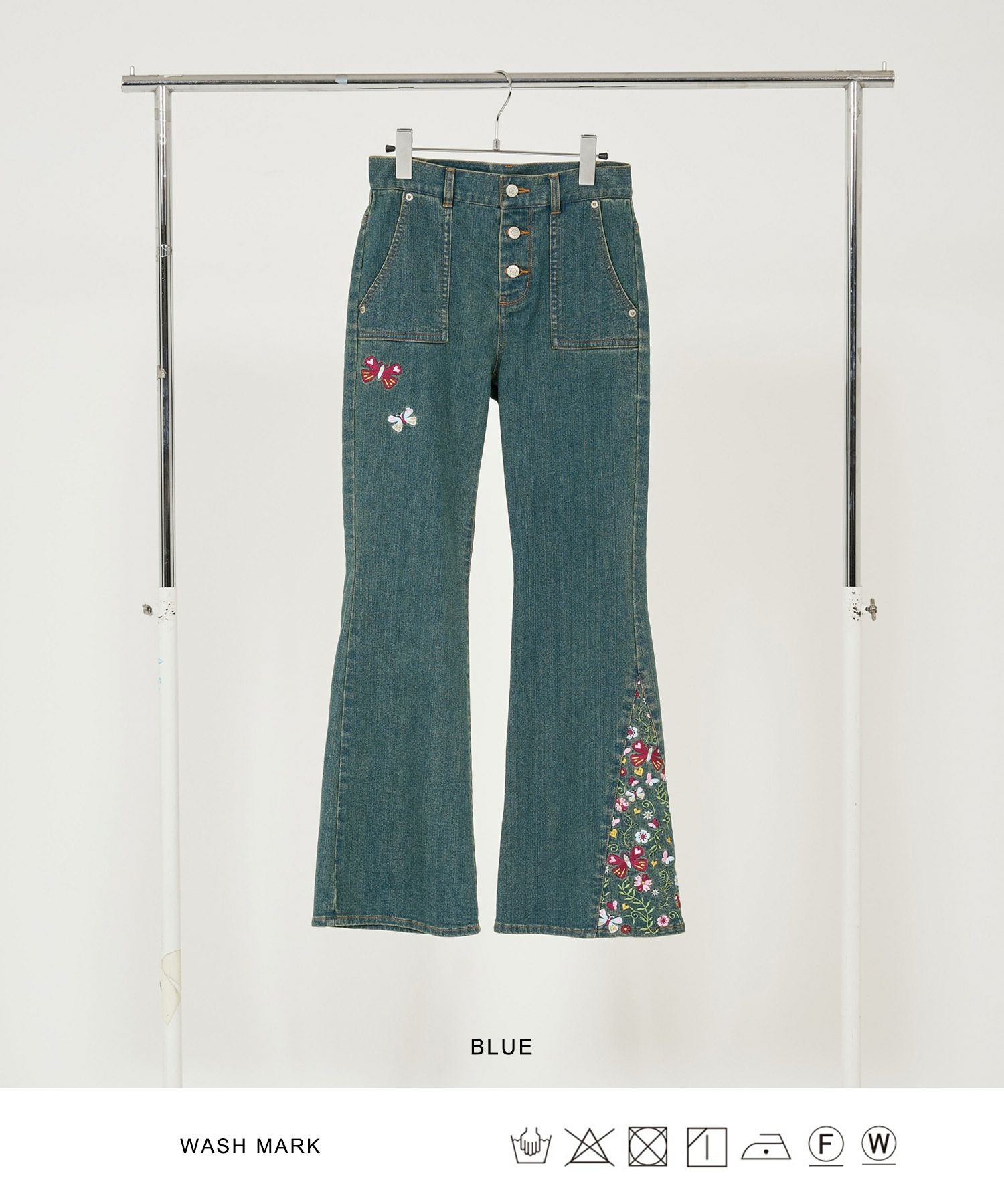 刺繍入り フレアデニムパンツ TINA：JOJUN 全1色｜tnj721-0766【2】