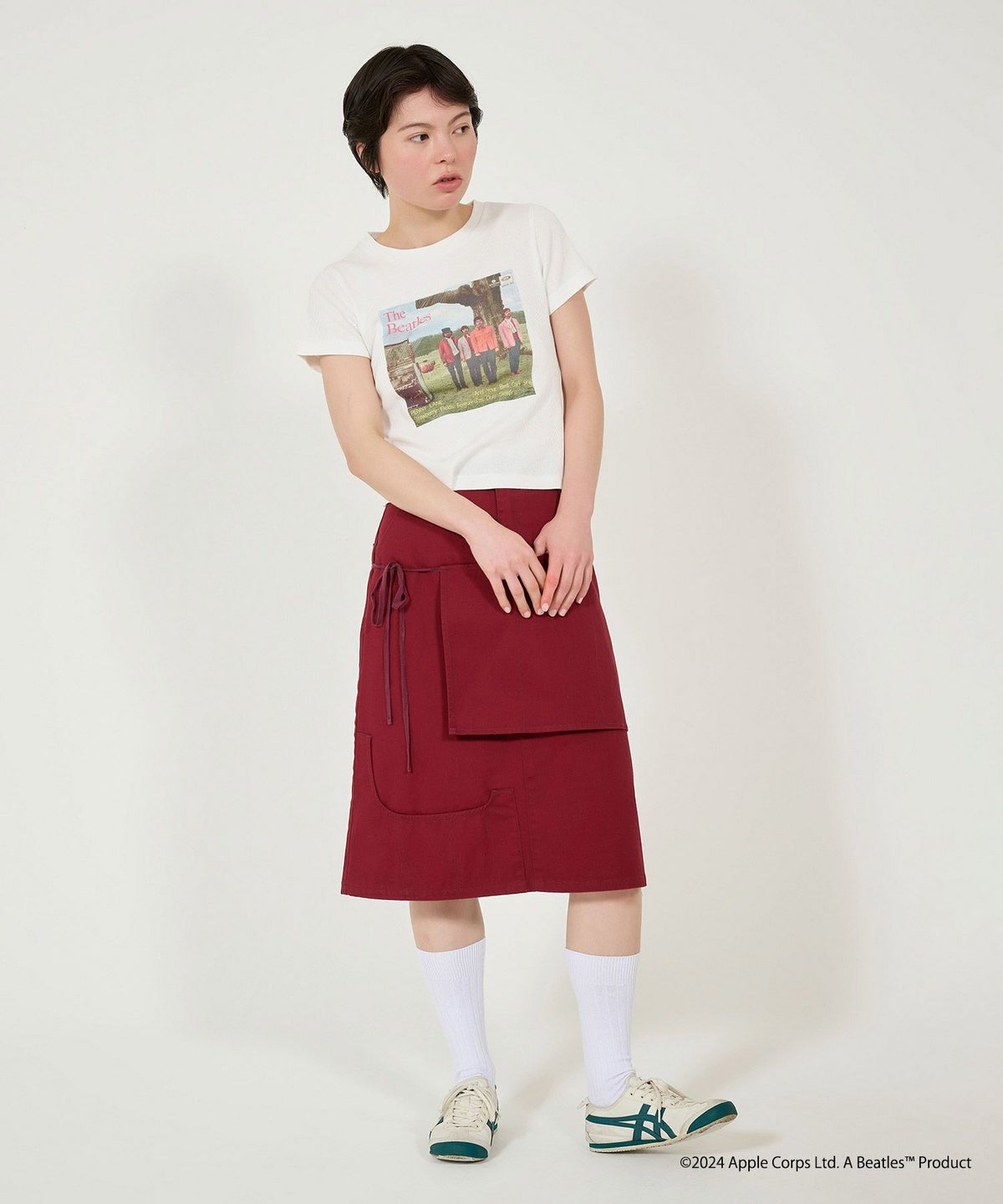 スカート/ミディ丈/コットン/レイヤード