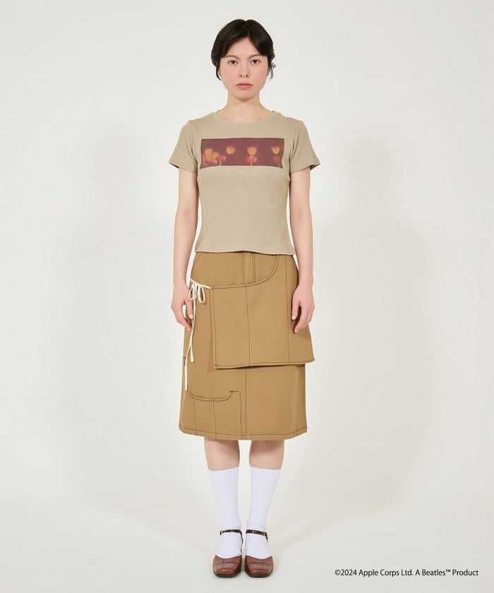 スカート/ミディ丈/コットン/レイヤード